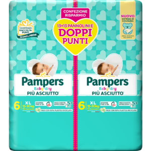 pampers baby dry pacco doppio 6° X26