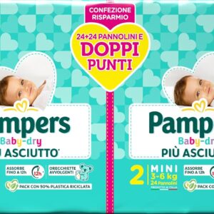 pampers baby dry pacco doppio 2° X48