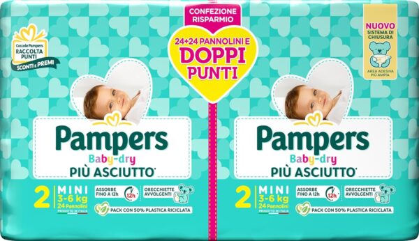 pampers baby dry pacco doppio 2° X48