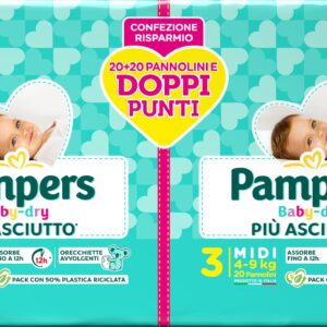 pampers baby dry pacco doppio 3° X40