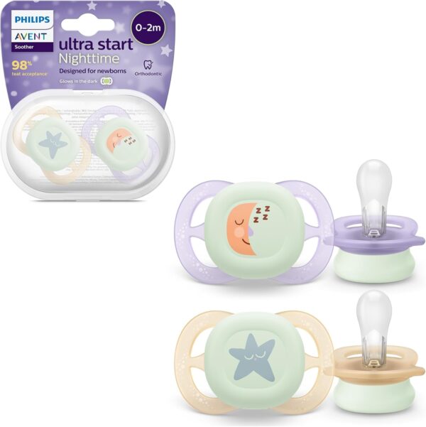 Avent succhietti Ultra Start Nighttime Soothers 0-2m